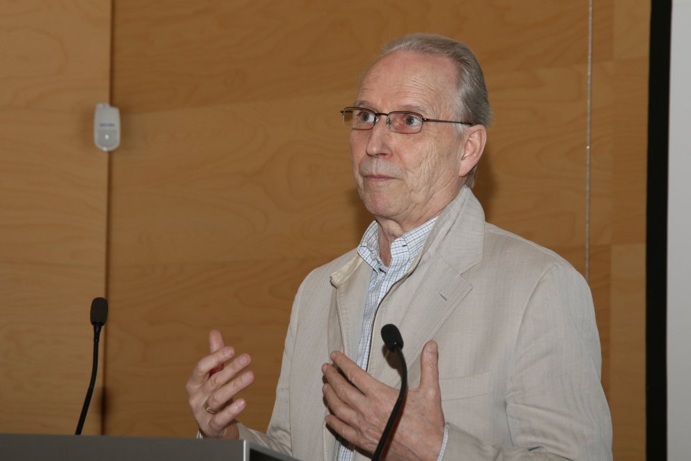 Ari Trausti Guðmundsson Mitglied des Parlaments bei der Fachtagung 2018 in Hofi.  Foto: Pétur Halldórsson