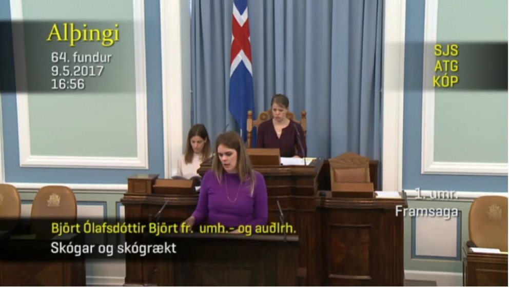 Björt Ólafsdóttir befürwortet den Gesetzentwurf gestern in Alþingi.